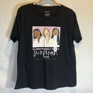 Nine West Women's‎ Short Sleeve Graphic T-Shirt Size Large Girl Power Graphic